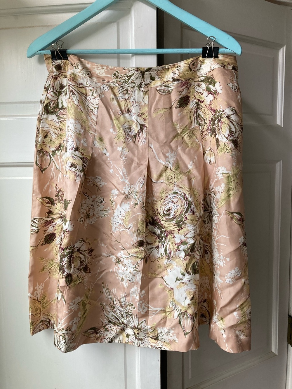Merona Peach Floral Silk Skirt